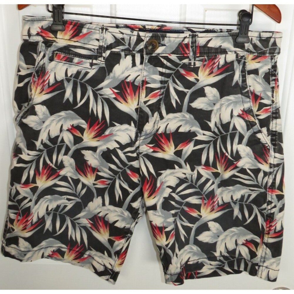 American Eagle Outfitters Active Flex Chino Shorts Mens 32 Tropical AOP 9.5"